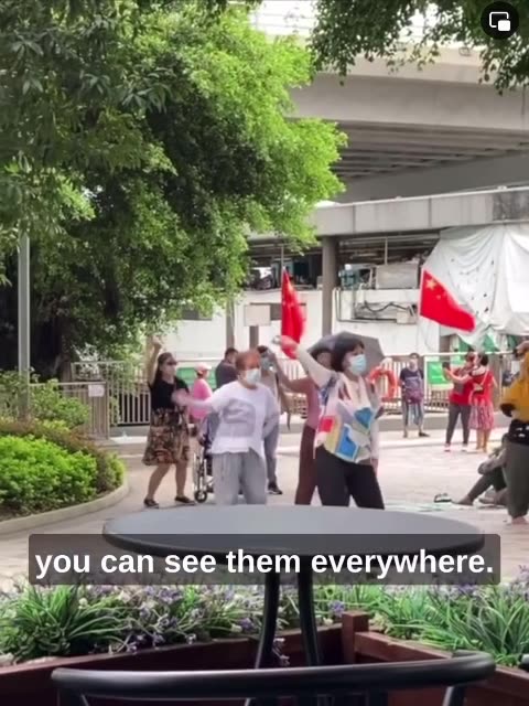 these bright young women from the Philippines dancing in Central HK