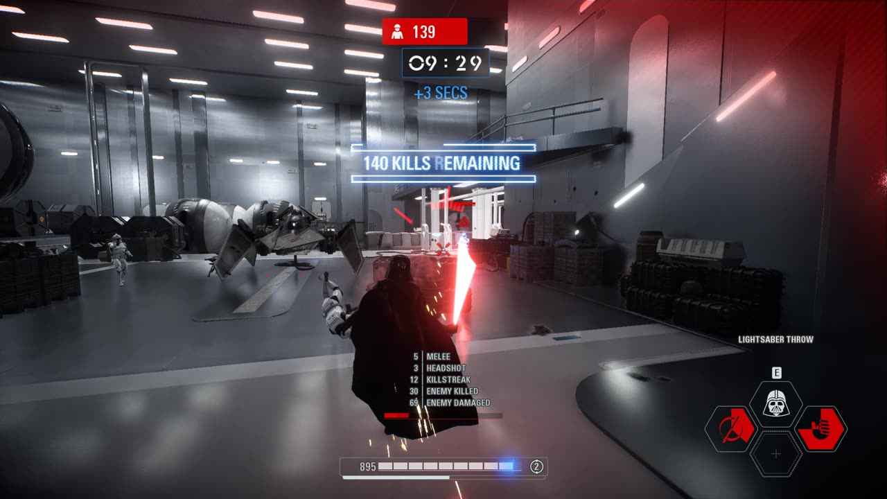 SWBF2: Arcade Onslaught Darth Vader Kamino Gameplay