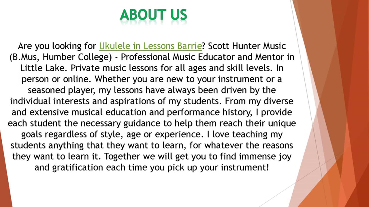 Are you looking for Ukulele in Lessons Barrie?