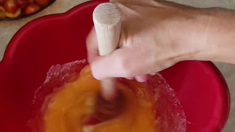 Beating eggs with sugar