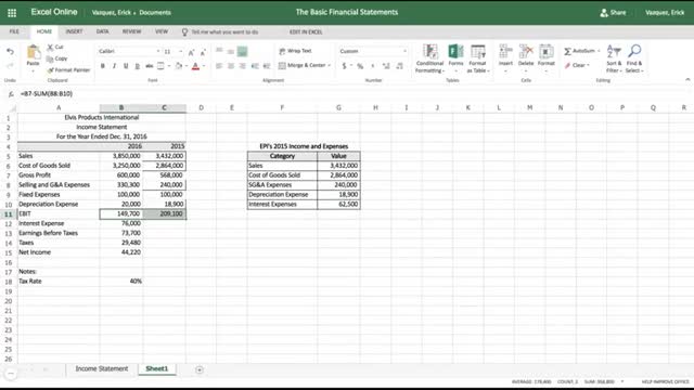 How To Create An Income Statemnet in Excel