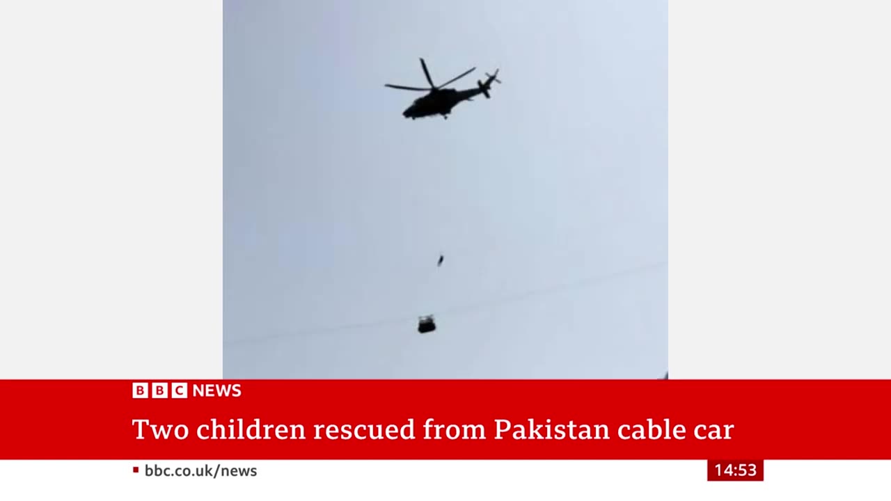 Two children saved in Pakistan cable car rescue operation - BBC News