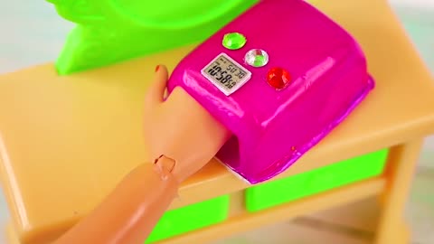 DIY hand-made, mini nail machine for Barbie dolls