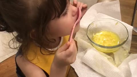 Eating all by herself