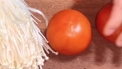 Enoki mushrooms and tomatoes recipe