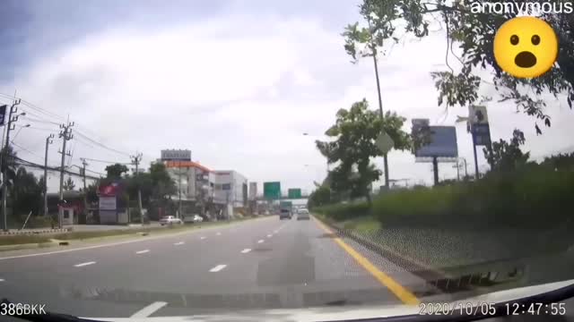 Flying Plastic Ice Bucket Lid Hits Car