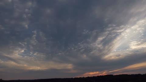 mid and high clouds and sunset