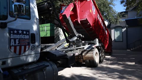 CRAZZY Heavy Dumpster Nearly TIPS Dumpster Truck!