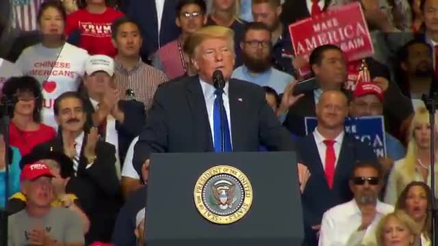 Trump stands by Supreme Court nominee Brett Kavanaugh at Las Vegas rally