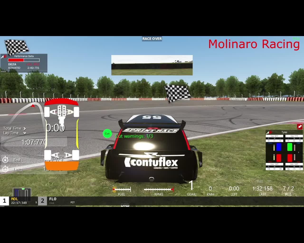 Segunda Bateria, Renault Sprint 2013 na pista de Santa Cruz. Asseto Corsa ONLINE.