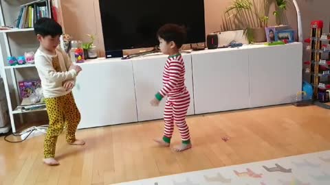 Babies having fun