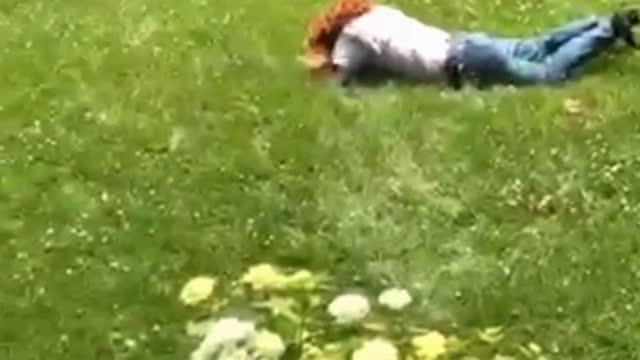 Red hair frontflips off porch and faceplants