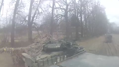 Russian special forces patrol the roads in the Chernihiv region