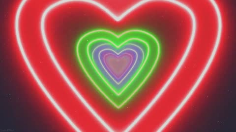 612. Love Hearts Background 💛💚Heart Tunnel Color Changing