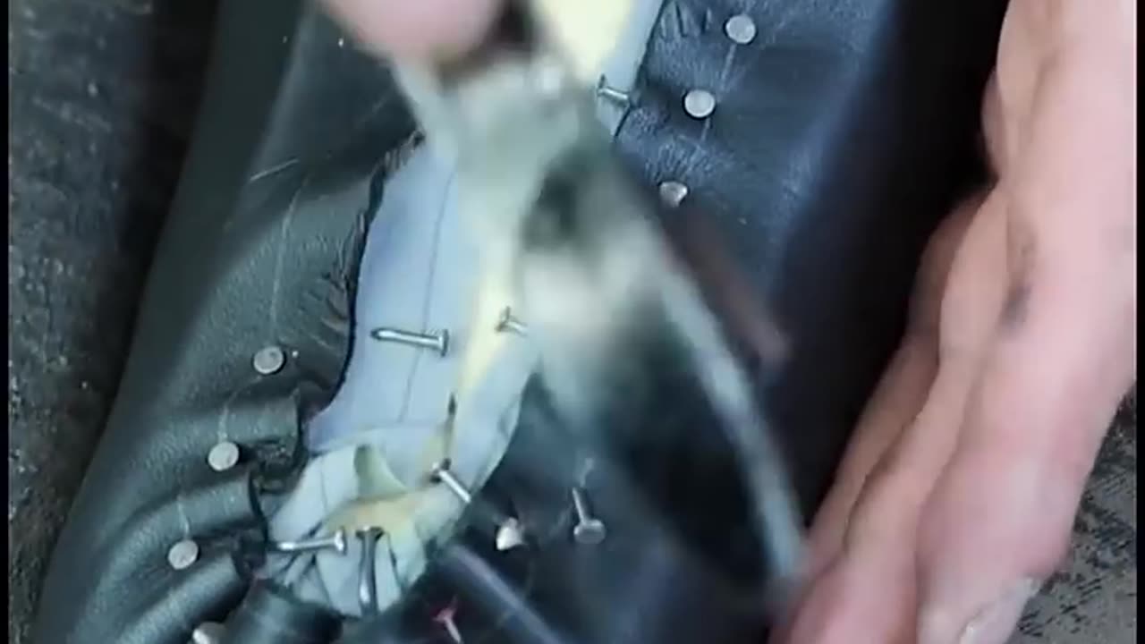 a special process of making handmade hiking boots for one person