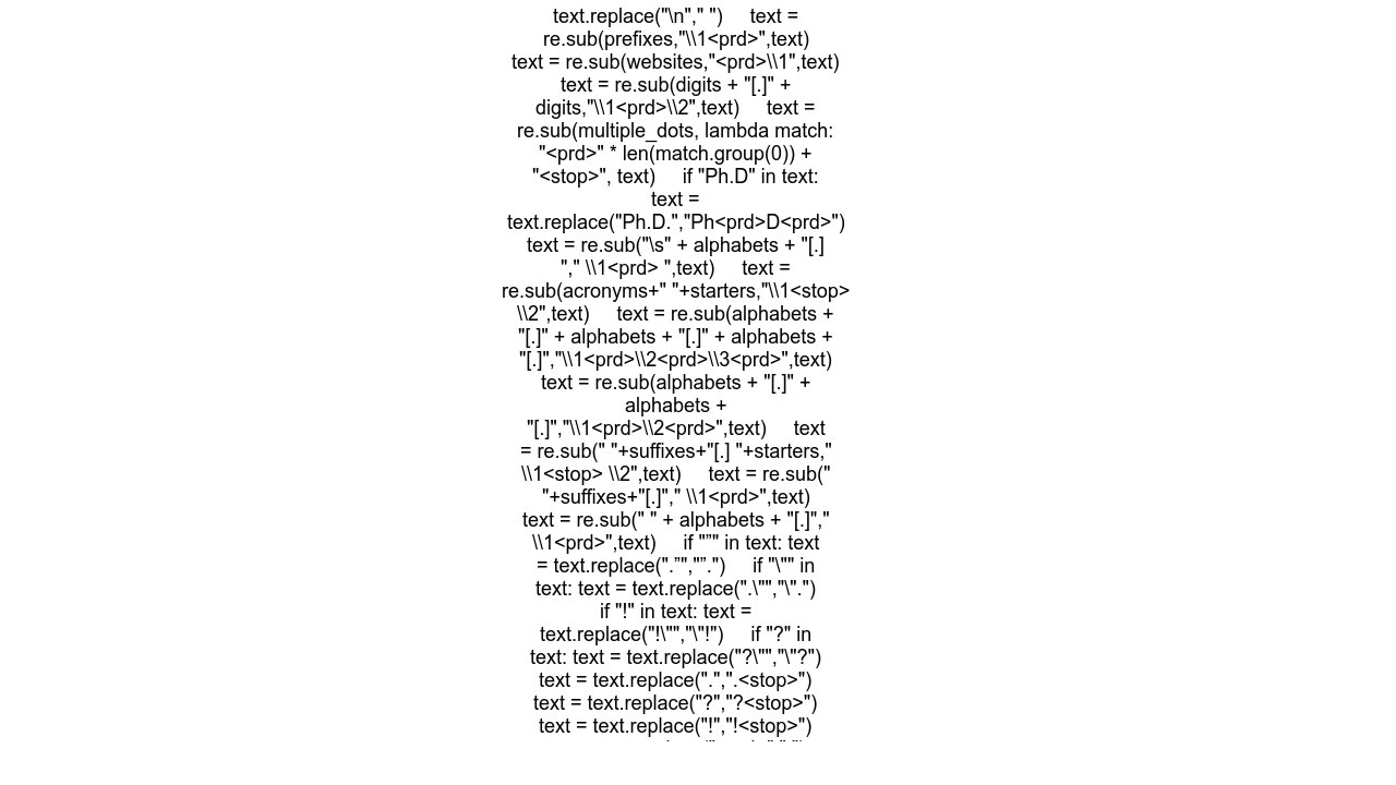 How can I split a text into sentences