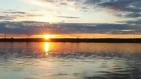 sunset on the river