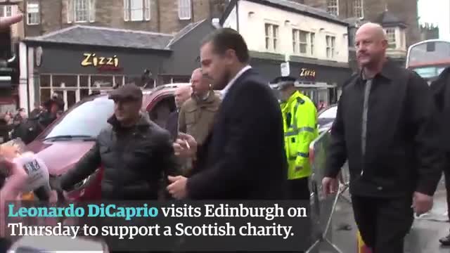 Leonardo DiCaprio visits homeless charity in Edinburgh