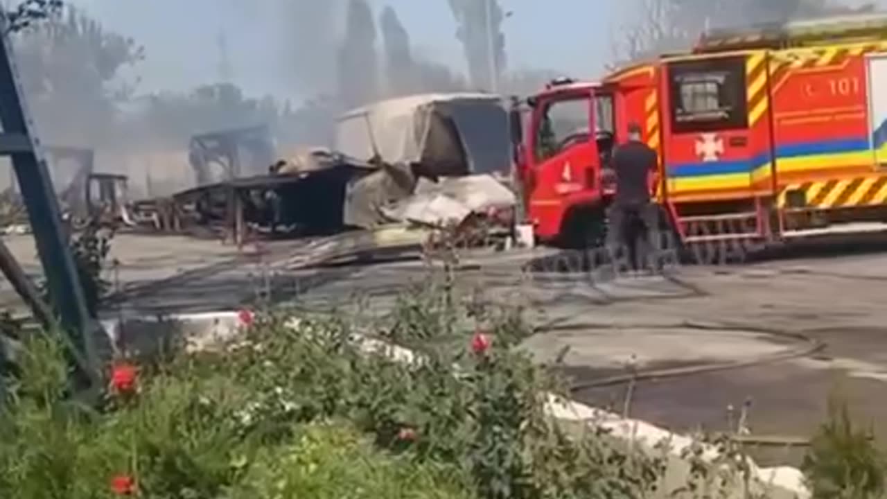 Odessa is a cemetery of trucks after morning strikes.