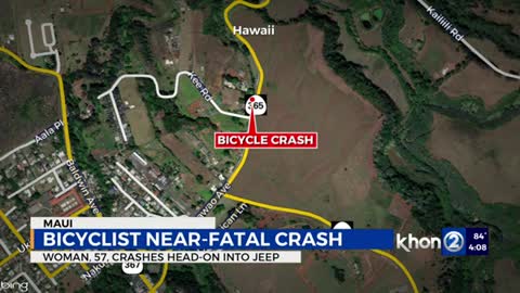 Bicyclist, visiting from Iowa, in life-threatening condition after striking vehi