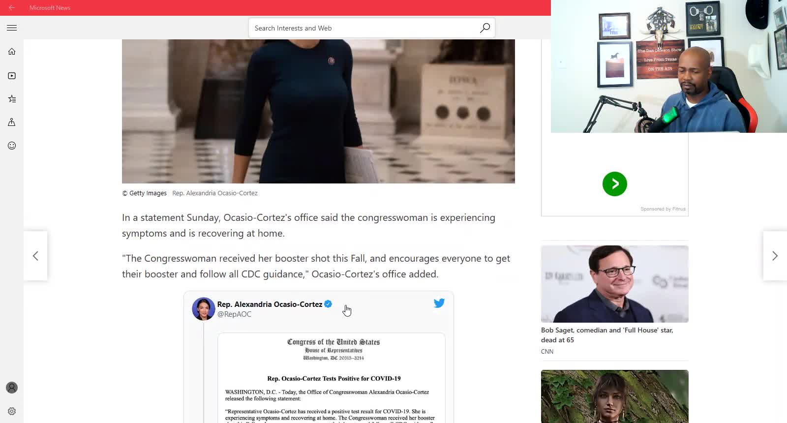 AOC tests positive for Covid after stalking Ron DeSantis