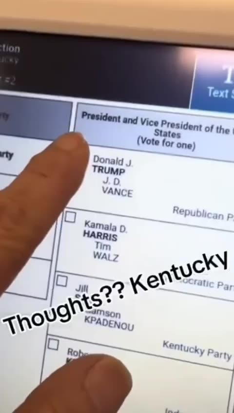Kentucky voting machine WON'T LET voter select Trump --2024 election
