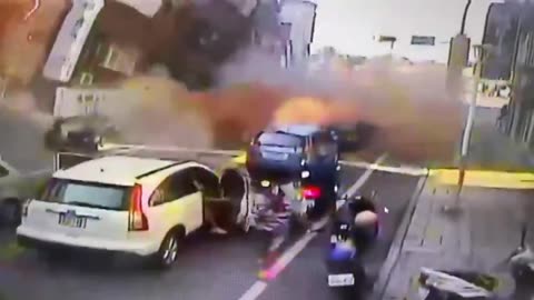 The Moment a Building Collapsed in Taiwan During a Powerful Earthquake