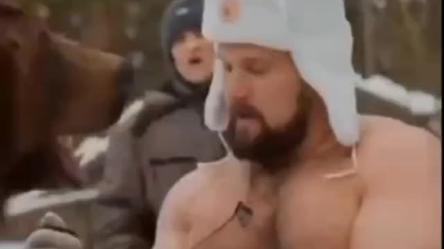 Russian soldiers arm wrestle