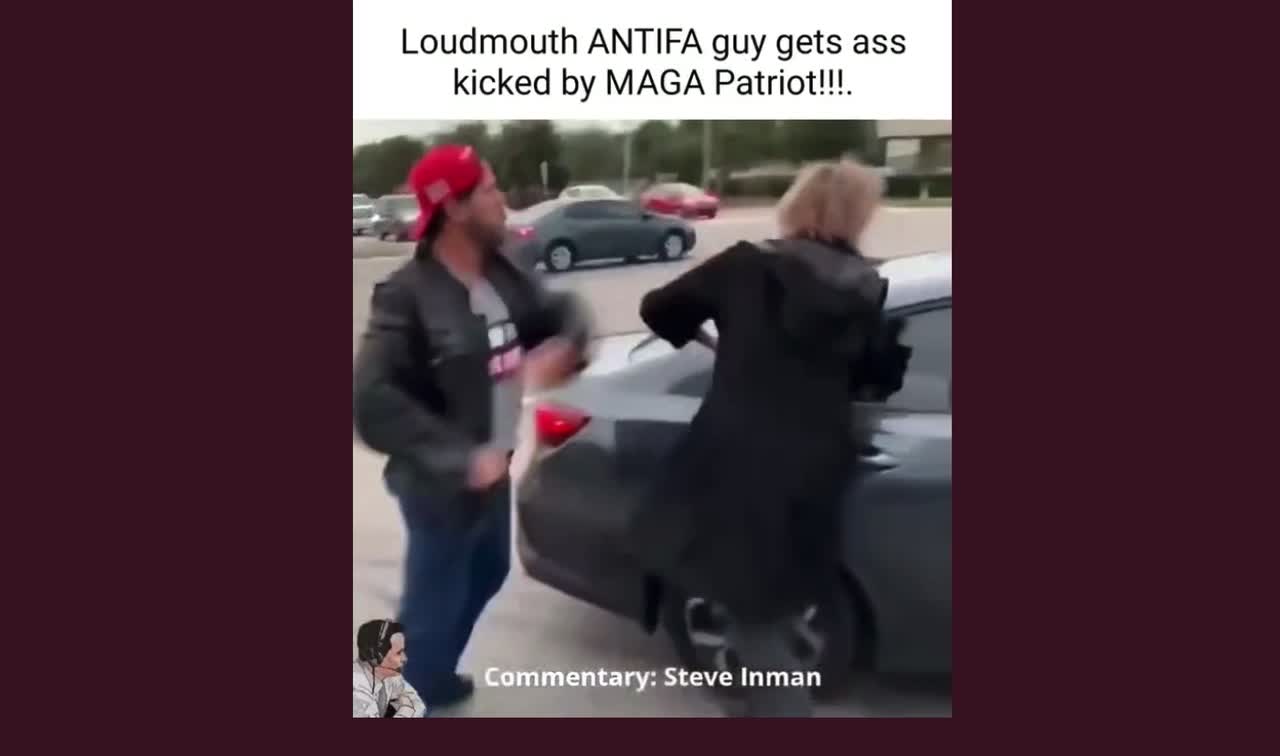 Antifa Guy Gets Pounded By MAGA Guy!