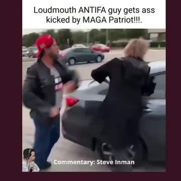 Antifa Guy Gets Pounded By MAGA Guy!