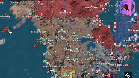 World Conqueror 4 Nuclear War mod Red International Californian Republic part 2