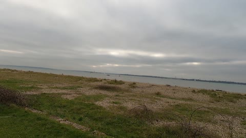 Coastal hike. Vlog. Calshot catle in th distance