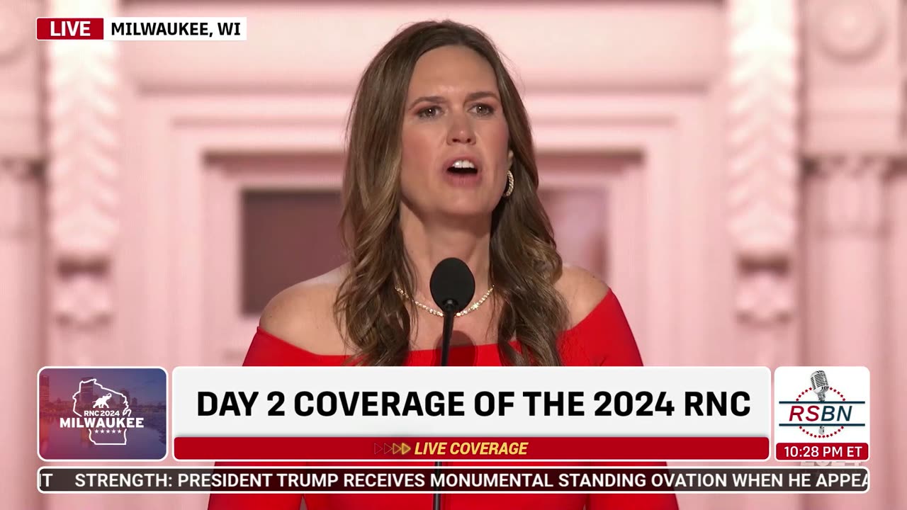 WATCH: Gov. Sarah Huckabee Sanders at 2024 RNC in Milwaukee, WI - 7/16/2024