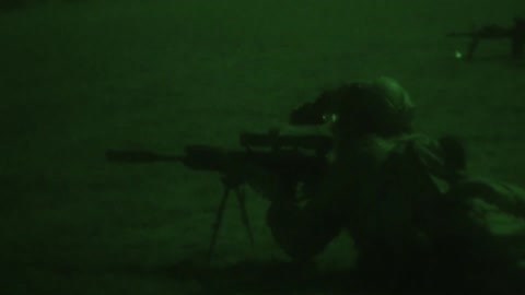 U.S Marines Conduct a Squad and Platoon To Attack On Night Range