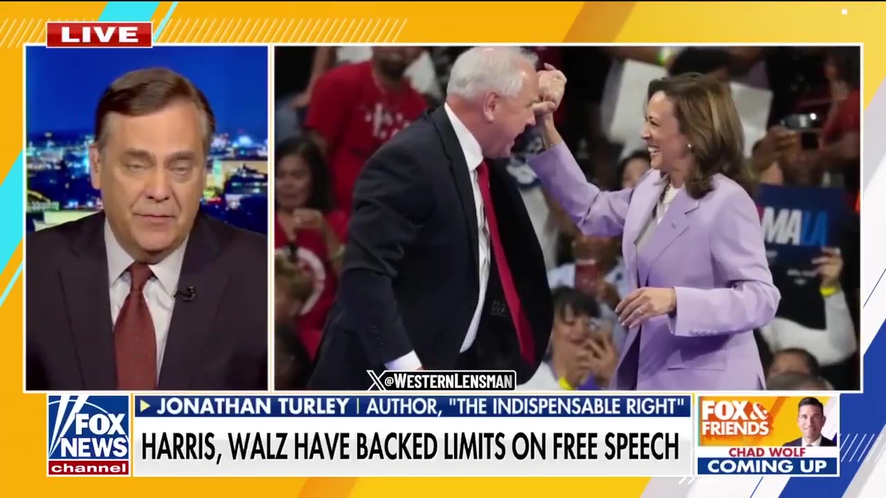 Prof Turley-Free Speech under Attack from Harris & Waltz; Most Censored Period in History; ELON MUSK