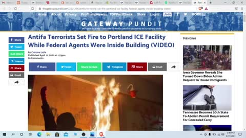 ANTIFA TERRORISTS SET PORTLAND ICE FACILITY ENTRANCE ABLAZE WITH FEDERAL AGENTS INSIDE !