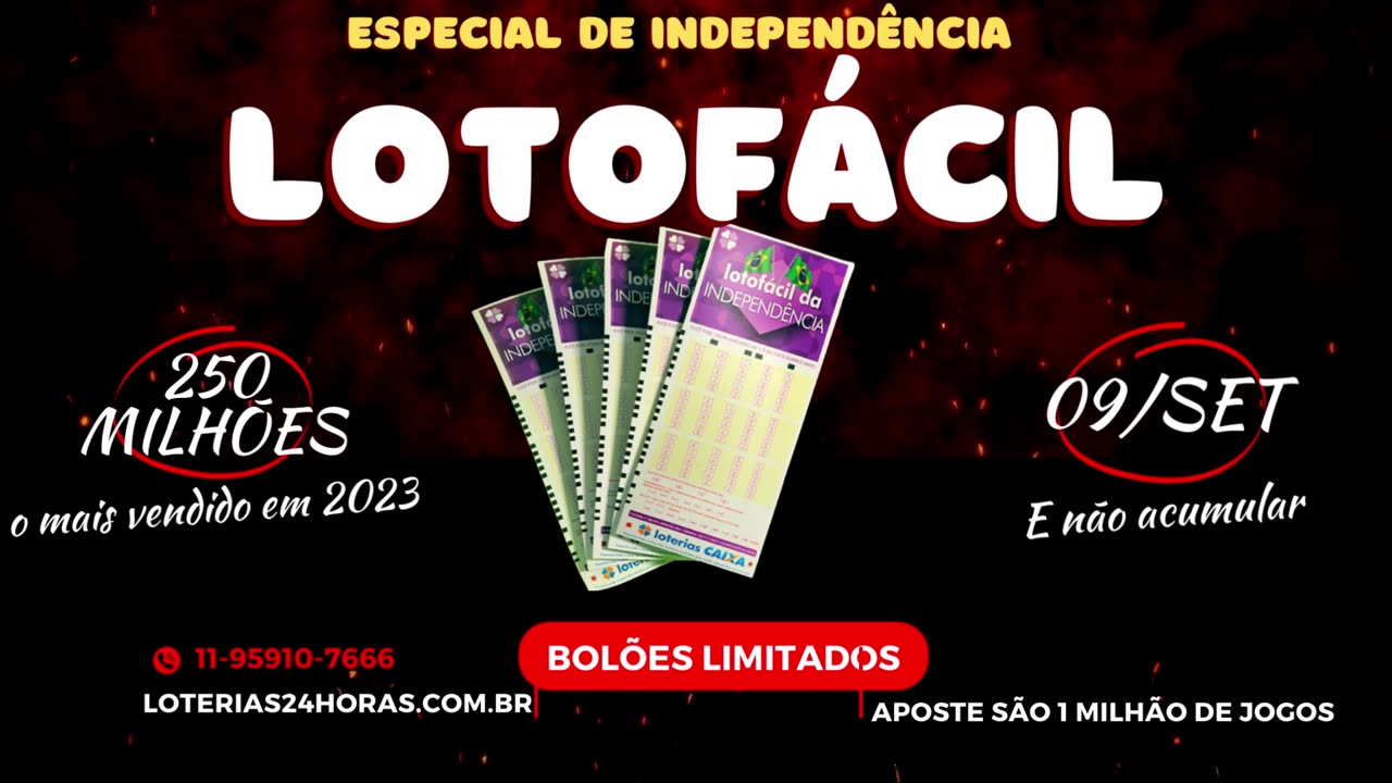 1 milhao de jogos da lotofacil da indepedencia 09/09/2023