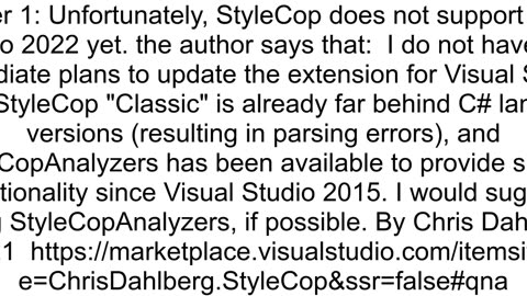How to enable stylecop in vs 2022