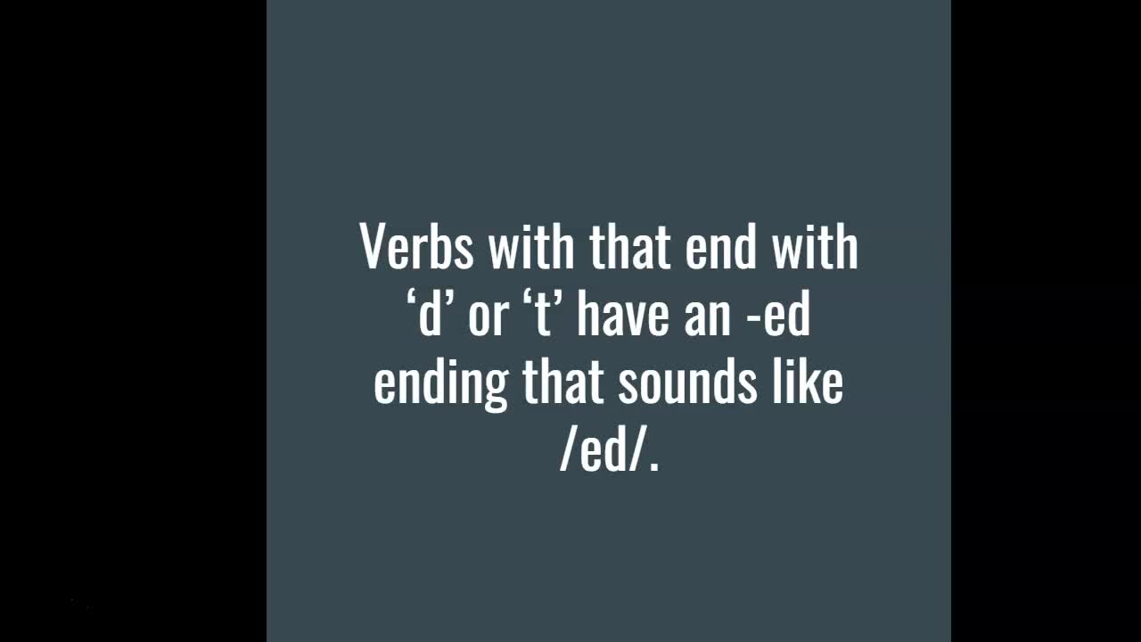 Pronouncing Regular Verbs in English. What do the -ed endings sound like?