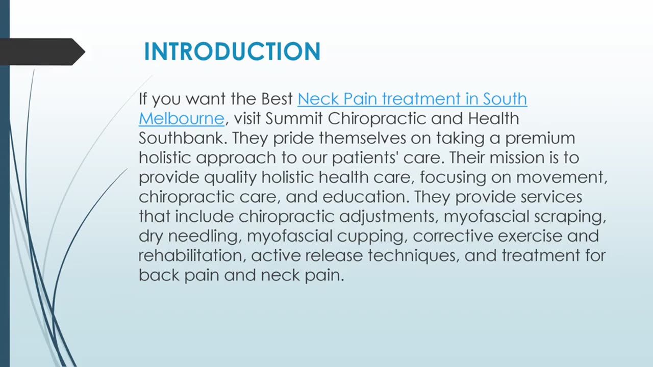 Best Neck Pain treatment in South Melbourne