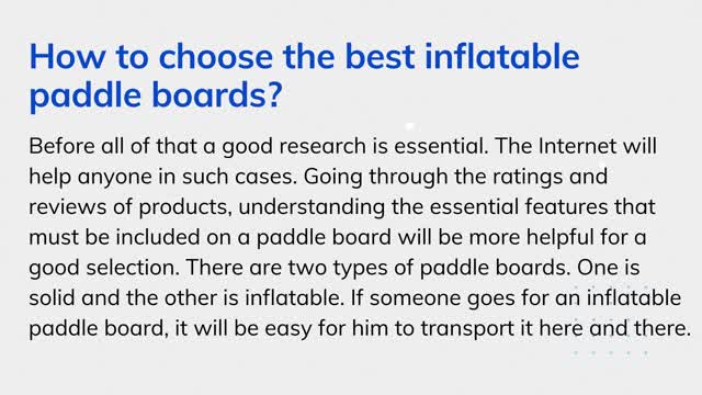 How to Choose the Best Inflatable Paddle Boards?