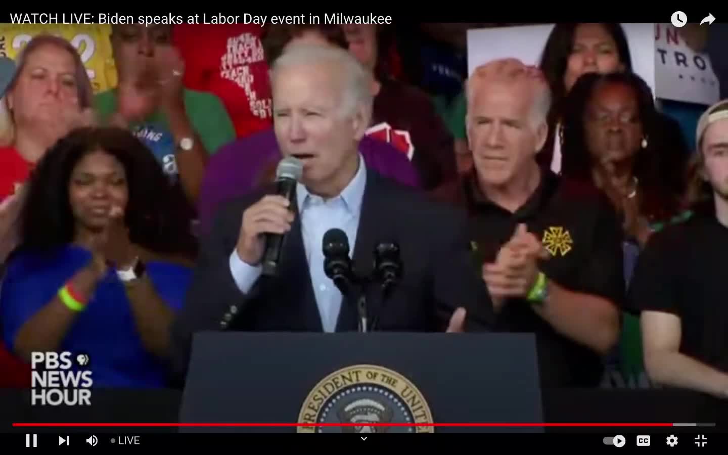 Joe Biden Closes Live Rally: "may god prect our troops"