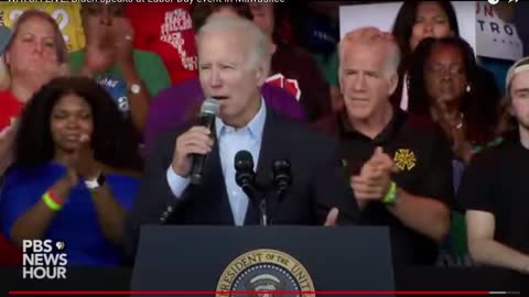 Joe Biden Closes Live Rally: "may god prect our troops"