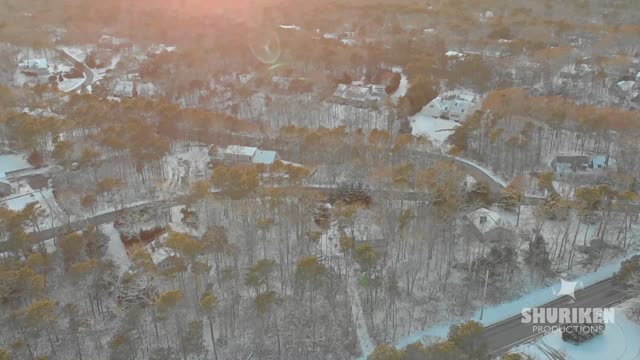 Winter Drone over Cape Cod - Brewster MA