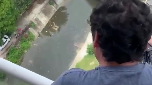Fishing . Unusual home delivery of fish.