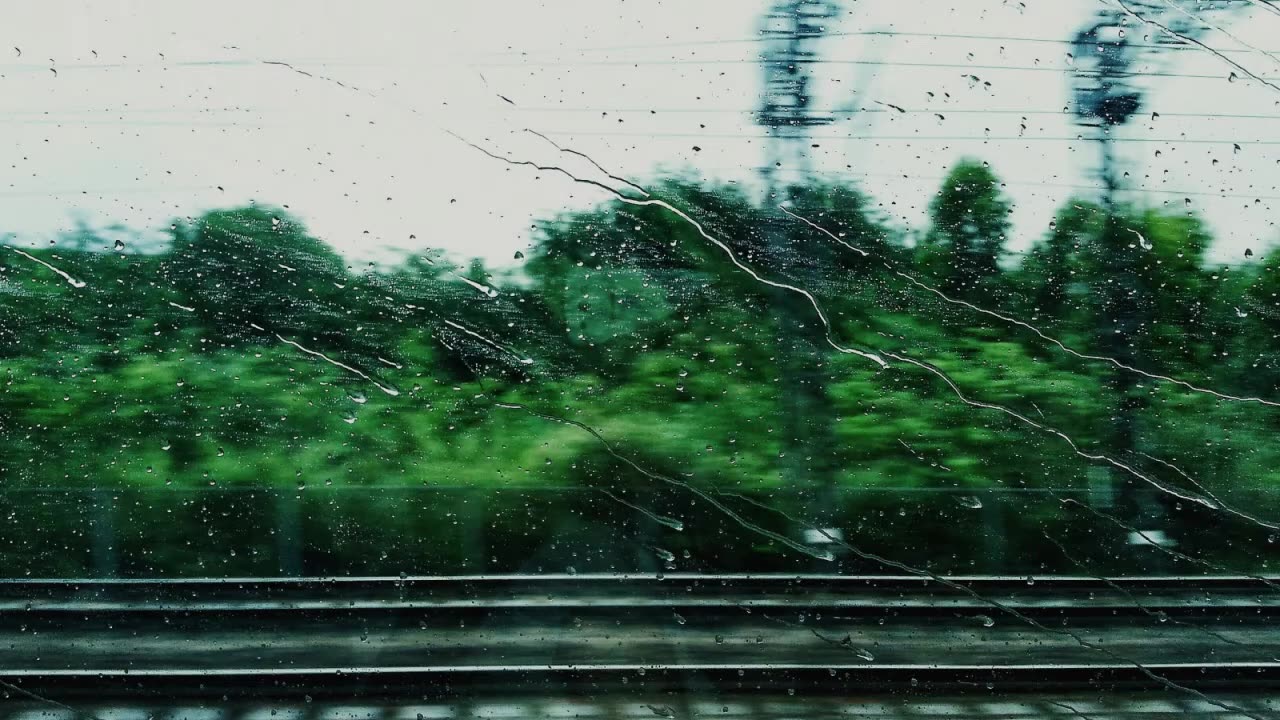 1 hour rain and train sounds