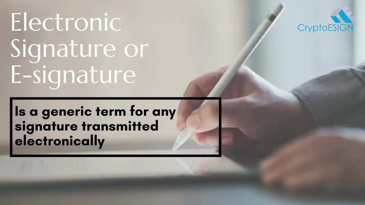 E-signature is the way Forward.