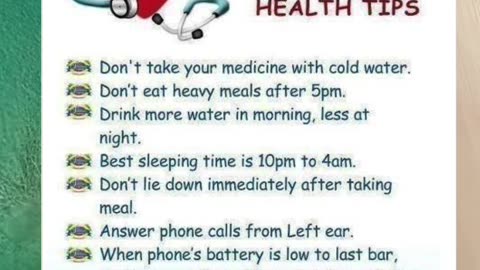 Important health tips