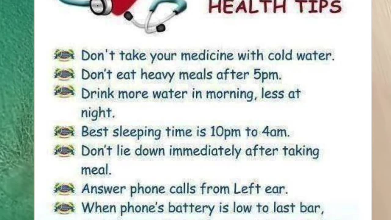 Important health tips