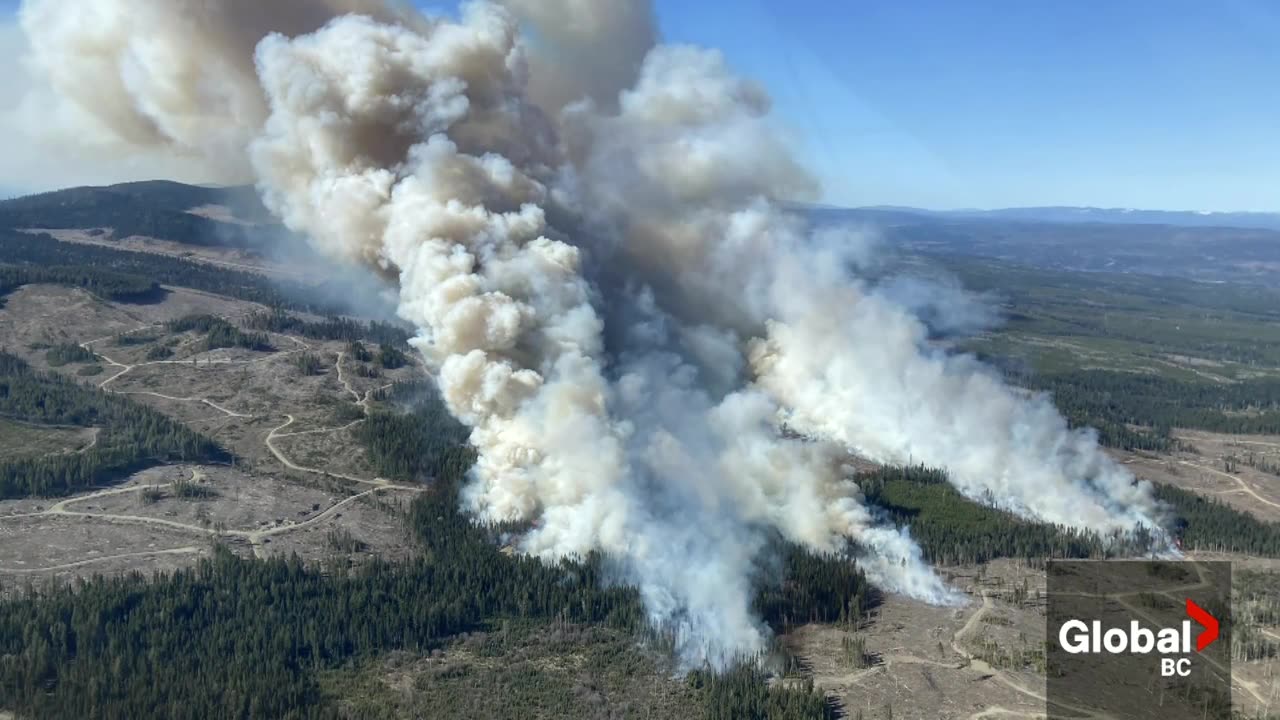 1,600 hectare wildfire burning between Quesnel, Williams Lake